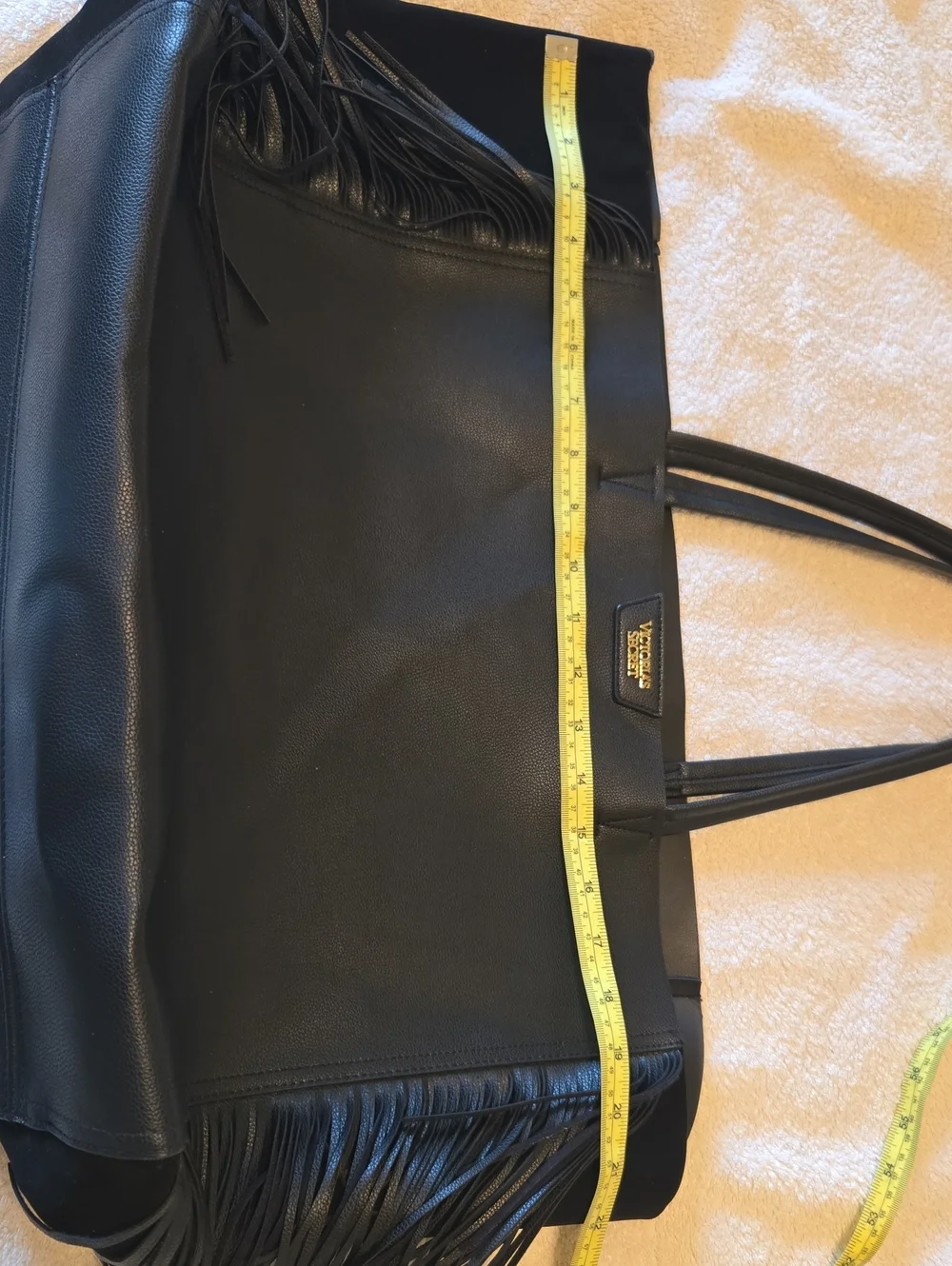 Victoria Secret Black Fringe Tote Bag